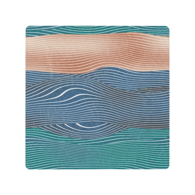 自然景観の丘：シームレスなパターン。 メタルプリント (正面)