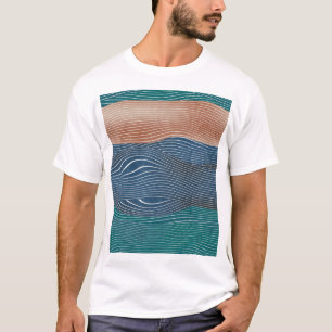 自然景観の丘:シームレスなパターン。 Tシャツ