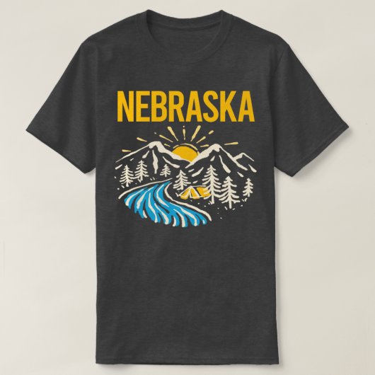 自然景観ネブラスカ Tシャツ (デザイン正面)
