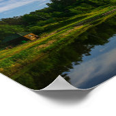 自然景観風景レイクスカイベラルーシ ポスター (角)