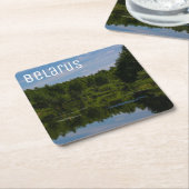 自然景観風景運河スカイベラルーシ スクエアペーパーコースター (アングル)