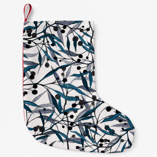 自然曲線フローラ手書き スモールクリスマスストッキング (正面)