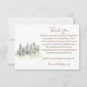 自然森林葬儀悔やみや弔慰サンキューカード ノートカード (正面)