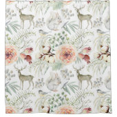 自然森林野生生物パターン シャワーカーテン (正面)