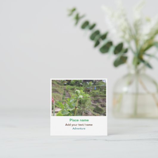 自然植物の写真ビーチ水の旅行名 スクエア名刺 (スタンド正面)