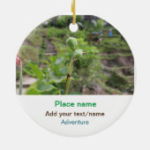 自然植物の写真ビーチ水の旅行名 セラミックオーナメント (裏面)