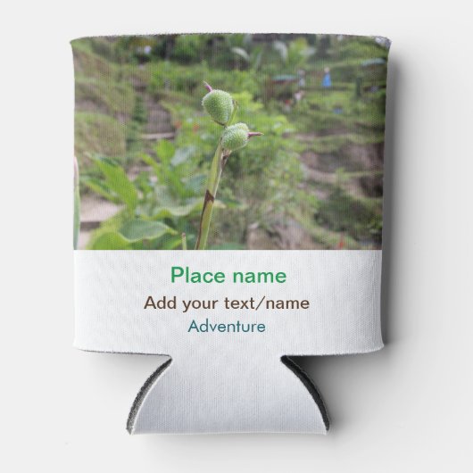 自然植物の写真ビーチ水の旅行名 缶クーラー (正面)