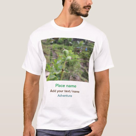 自然植物の写真ビーチ水の旅行名 Tシャツ (正面)