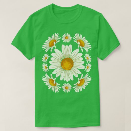 自然植物園芸家フローラデイジー花 Tシャツ (デザイン正面)