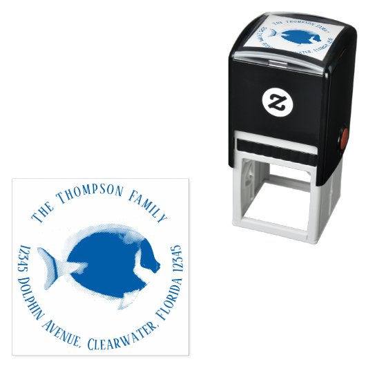 自然植物差出人住所熱帯魚 セルフインキングスタンプ (インサイチュ)