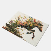 自然植物性フローラ馬ジャンプ ドアマット (アングル)