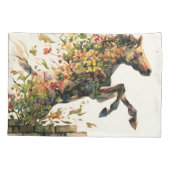 自然植物性フローラ馬ジャンプ 枕カバー (裏面)