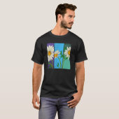 自然植物植物園花ポップ・アートのデイジーフロロ Tシャツ (正面フル)