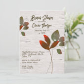 自然植物樺の木バークブライダルシャワー招待 招待状 (スタンド正面)