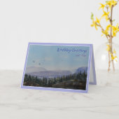 自然横パーソナライズされた誕生日 カード (黄色い花)