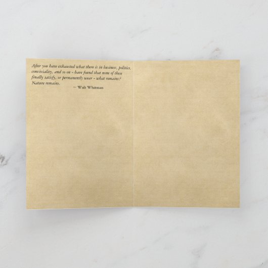 「自然残り」ウォルト・ウィットマン環境引用文 カード (内部)