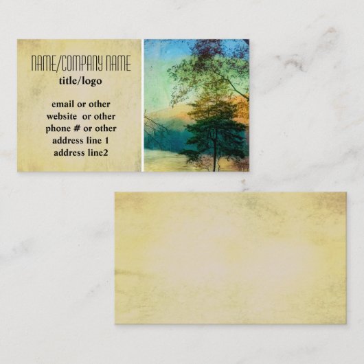 自然水彩樹芸術的カスタム木 名刺 (正面/裏面)