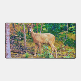 自然水彩美鹿 デスクマット