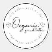 自然派オーガニックナッツバター スティッカー | オーダーメイド ラウンドシール (正面)