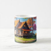 自然湖の他にコテージの風景–5656 コーヒーマグカップ (中央)