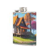 自然湖の他にコテージの風景–5656 フラスク (左)