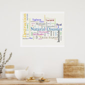自然災害関連文字 ポスター (キッチン)