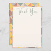 自然無素朴数スタイリッシュ幾何結婚の サンキューカード (正面/裏面)