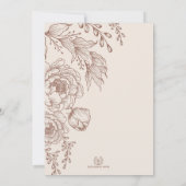 自然焦げオレンジ植物性フローラブライダルシャワー 招待状 (裏面)