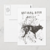 自然生まれアーティスト(白黒) ポストカード (正面/裏面)