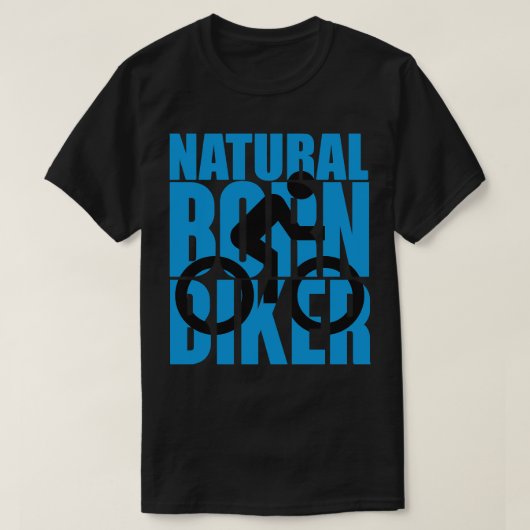 自然生まれバイクもしくは自転車に乗る人 Tシャツ (デザイン正面)