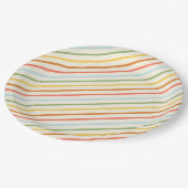 自然疑問に思ストライプ ペーパープレート (アングル)