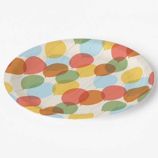 自然疑問に思パーティーバルーンのパターン ペーパープレート (アングル)