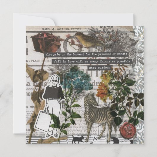 自然疑問に思フラットグリーティングカード (正面)