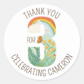 自然疑問に思第三誕生日お願い ラウンドシール (正面)