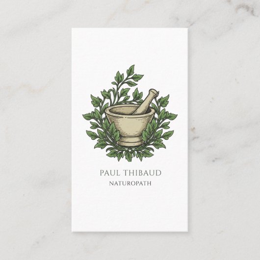 自然病性医師用水彩モルタル杵 名刺 (正面)