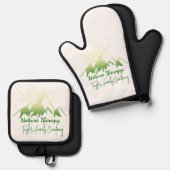 自然療法 ファミリーキャンピング オーダーメイド 鍋つかみ&鍋敷きセット (正面/裏面)