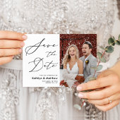 自然白エレガント文字モダン写結婚真 セーブザデート