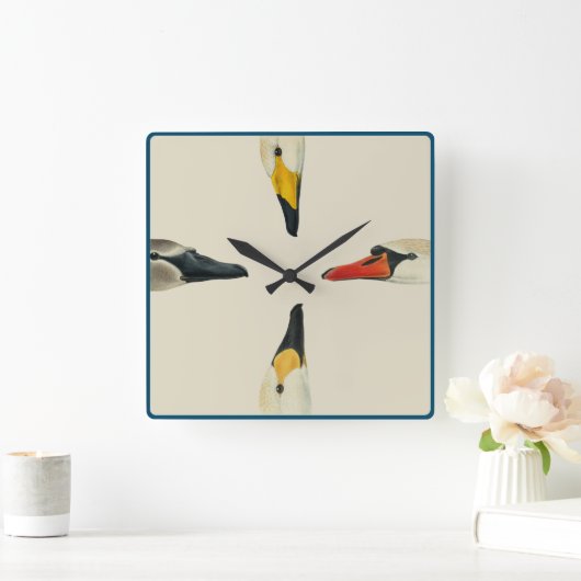 自然白鳥の壁時計の多顔 スクエア壁時計 (ホーム)