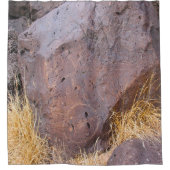 自然石の岩石彫刻 シャワーカーテン (正面)