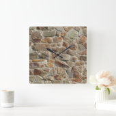 自然石の石のパターンの壁の装飾クロック スクエア壁時計 (ホーム)