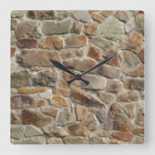 自然石の石のパターンの壁の装飾クロック スクエア壁時計 (正面)