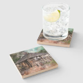 自然石コテージ壁芸術砂岩コースター ストーンコースター (横)