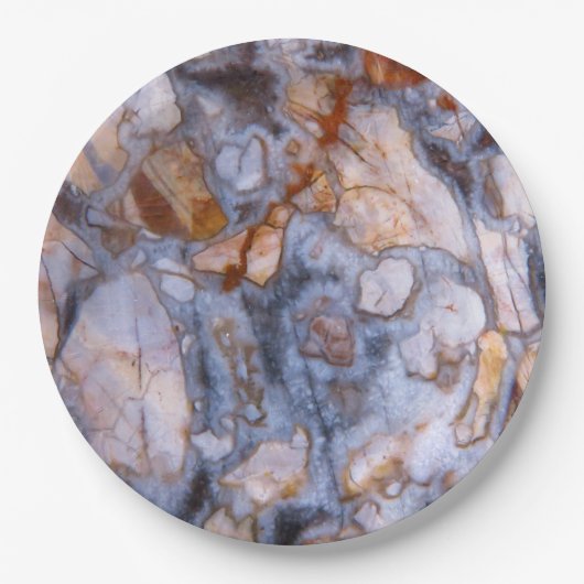 自然石像本物の色，パターン ペーパープレート (正面)