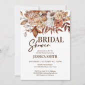 自然砂漠茶ボホの花ブライダルシャワー 招待状 (正面)