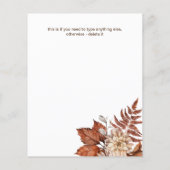 自然砂漠褐色のボホ花サンキューカード (裏面)