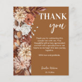 自然砂漠褐色のボホ花サンキューカード (正面)