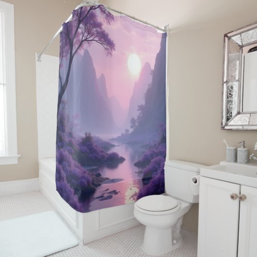 自然禅の紫 シャワーカーテン (インサイチュ)