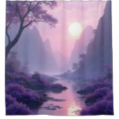 自然禅の紫 シャワーカーテン (正面)