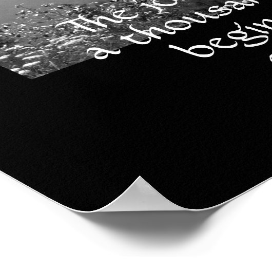 自然禅引用文ザジャーニー白黒 ポスター (角)