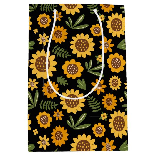 自然秋ひまわり ミディアムペーパーバッグ (正面)